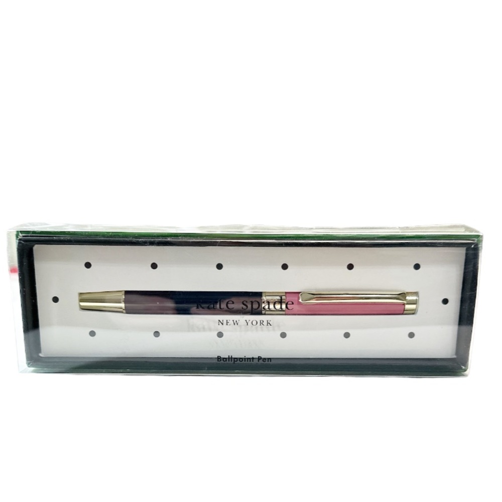 NEW ♠️ Kate Spade ♠️ PINK & NAVY COLORBLOCK Ballpoint Pen 🖊️
